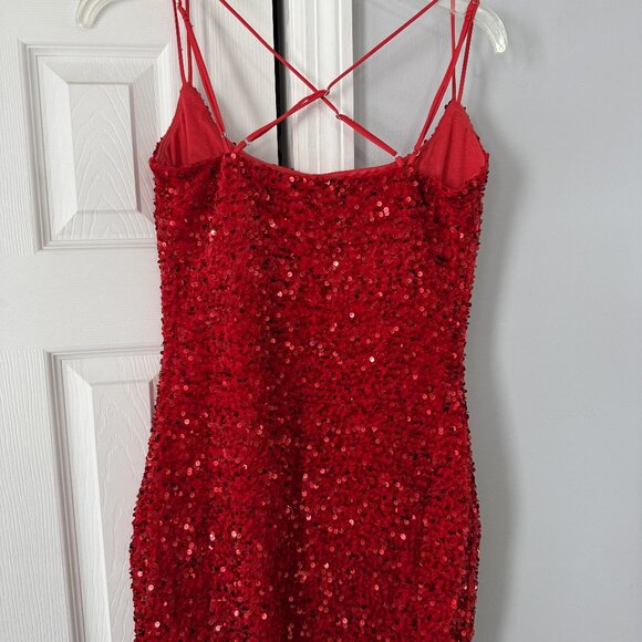 Lucy in the Sky red sequin mini dress ❤️✨ - Picture 2 of 4